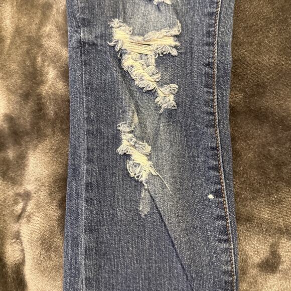 Indigo Rein Women's Skinny Jeans Denim Stretch Distressed Blue Med Wash Size 1 - Picture 6 of 16
